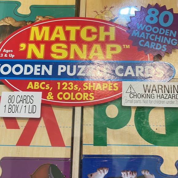 Shure set of wooden matching cards (80) New in box. Top edge cracked and taped - Picture 2 of 7